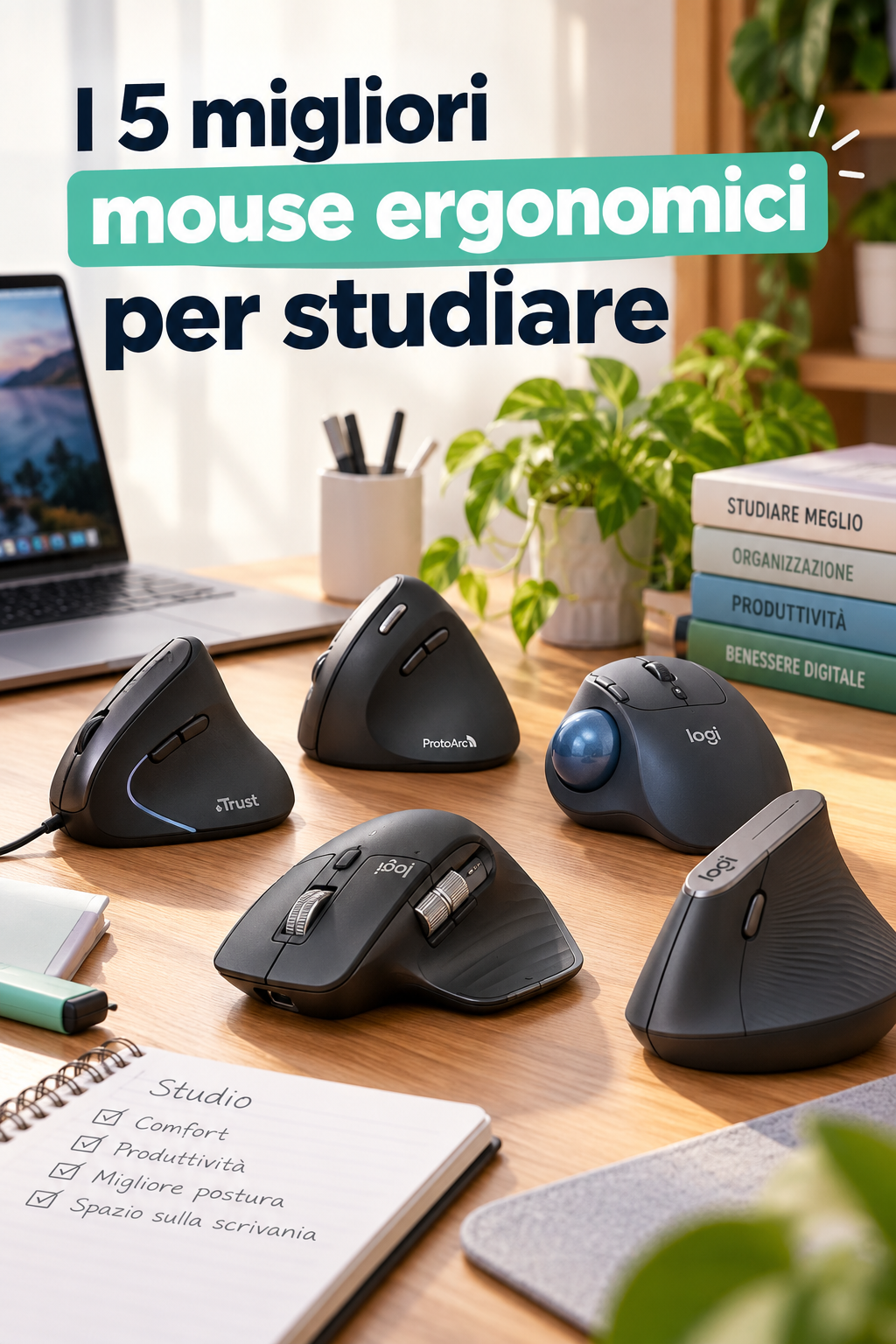 Migliori mouse ergonomici per studiare nel 2026