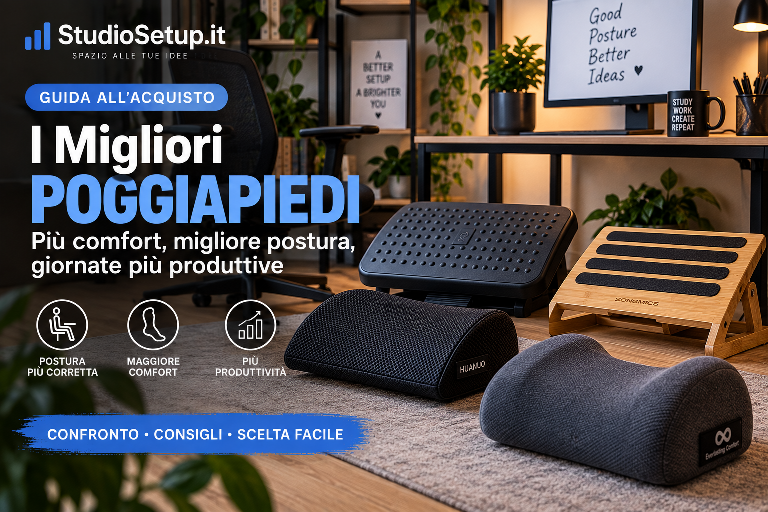 I migliori poggiapiedi ergonomici del 2026: i 5 modelli migliori per comfort e postura