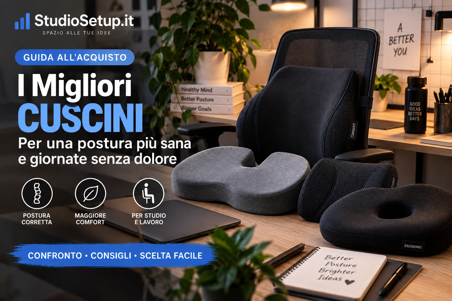 Migliori cuscini ergonomici per sedia 2026: 5 modelli a confronto